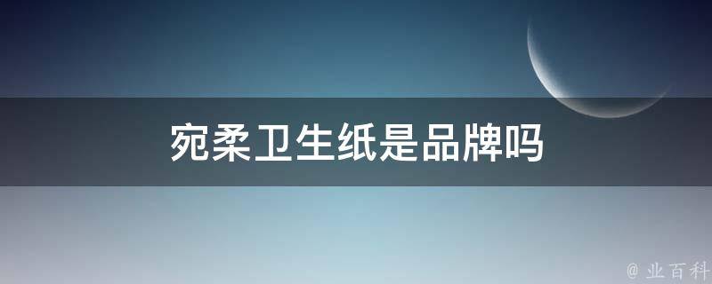 宛柔卫生纸是品牌吗