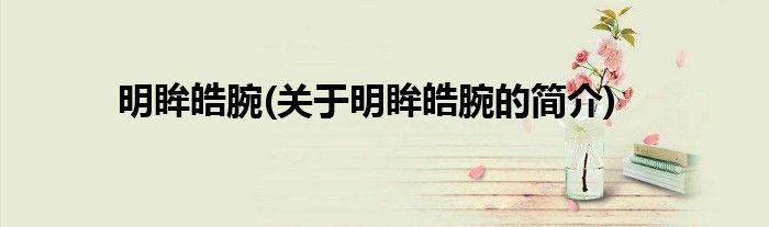 明眸皓腕(关于明眸皓腕的简介)