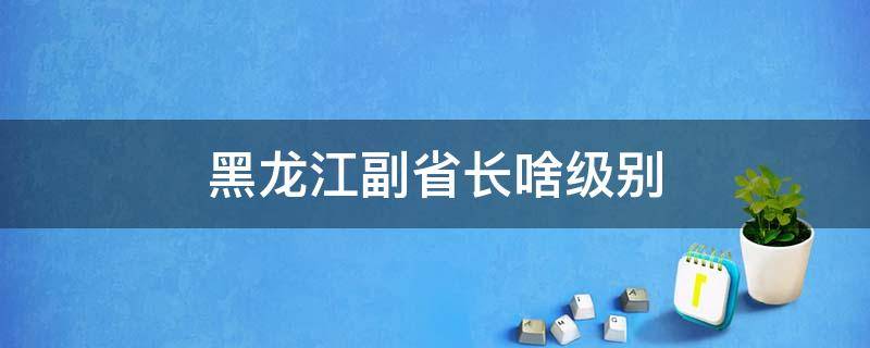 黑龙江副省长啥级别