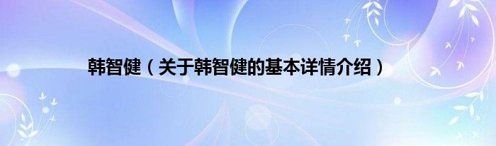韩智健（关于韩智健的基本详情介绍）
