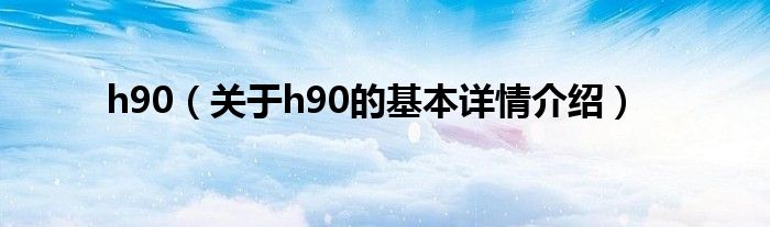 h90（关于h90的基本详情介绍）