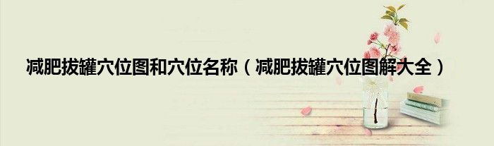 减肥拔罐穴位图和穴位名称（减肥拔罐穴位图解大全）