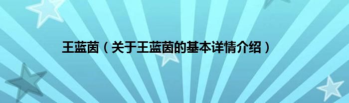 王蓝茵（关于王蓝茵的基本详情介绍）