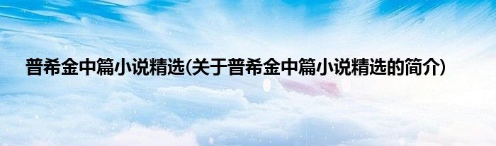 普希金中篇小说精选(关于普希金中篇小说精选的简介)