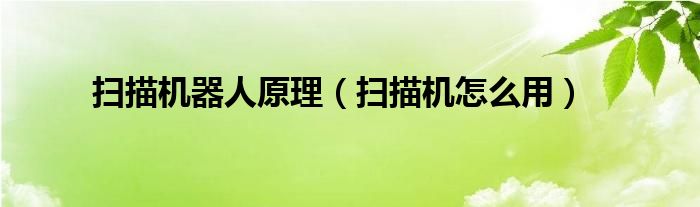 扫描机器人原理（扫描机怎么用）